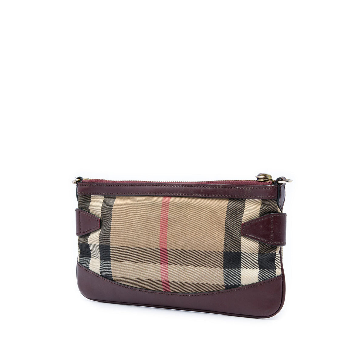 Burberry House Check Canvas Bridle Peyton Crossbody — Beige