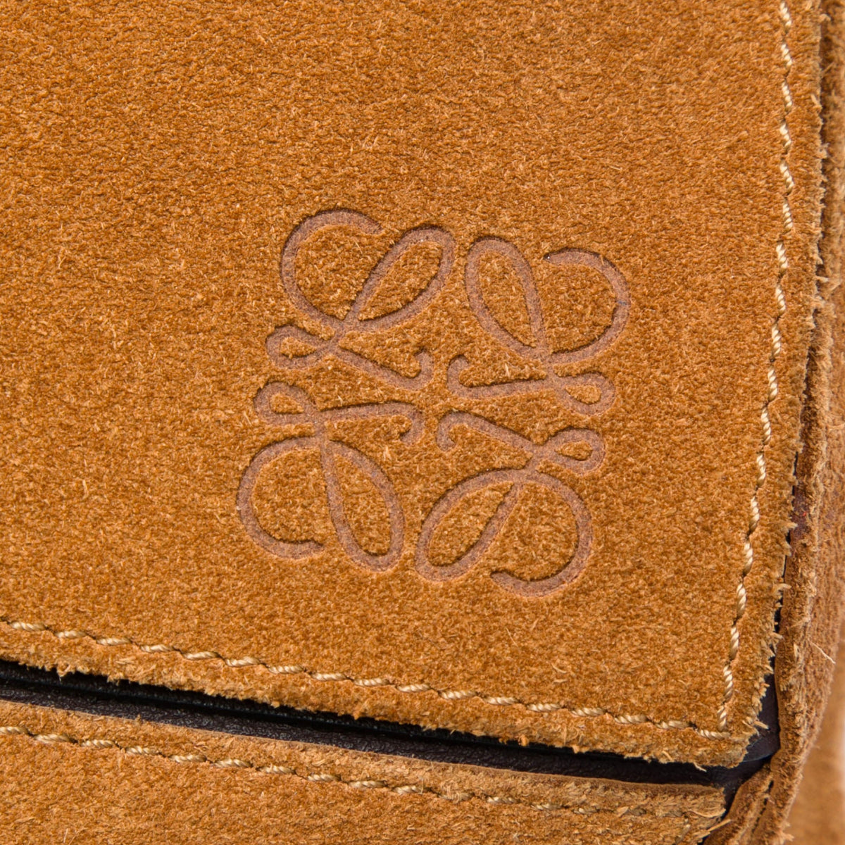 LOEWE Large Suede Puzzle Satchel