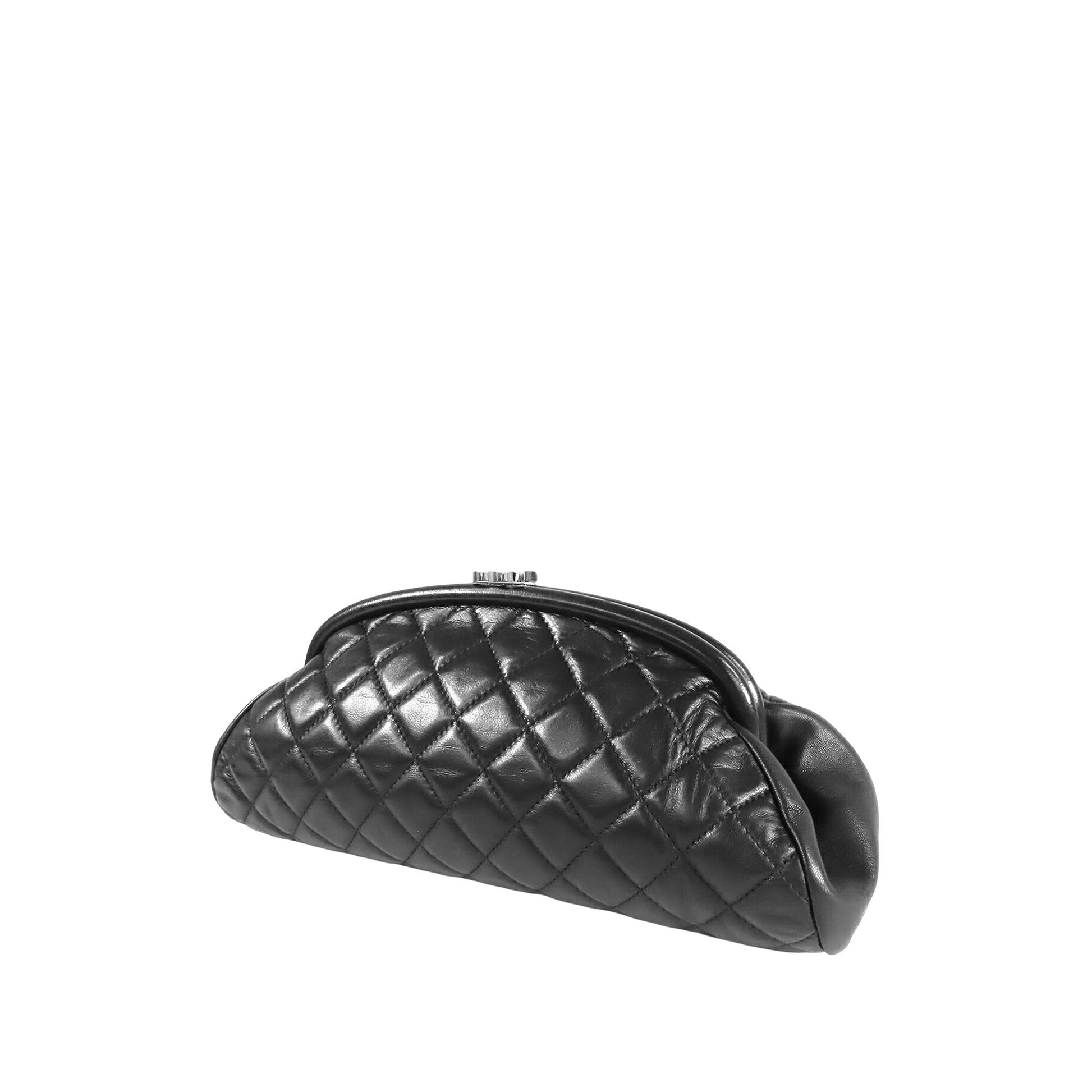 Chanel Quilted Lambskin Timeless Kisslock Clutch