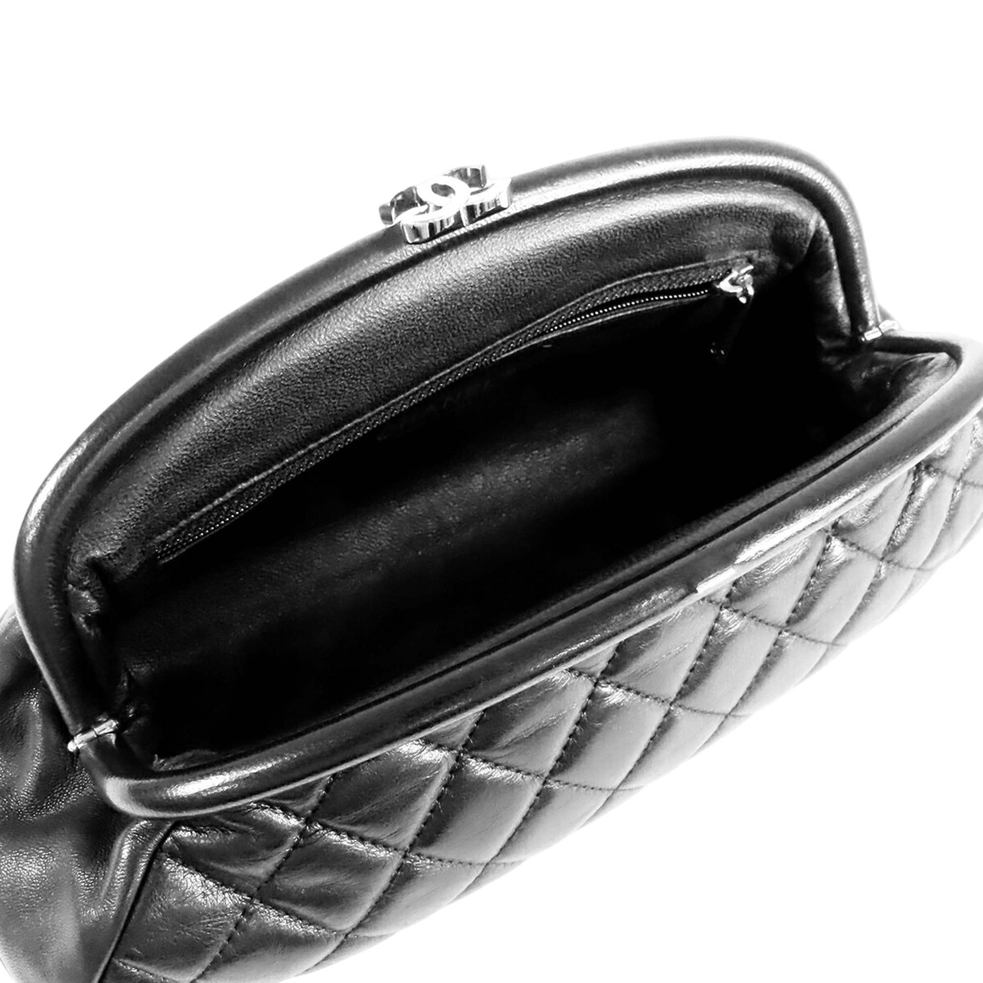 Chanel Quilted Lambskin Timeless Kisslock Clutch