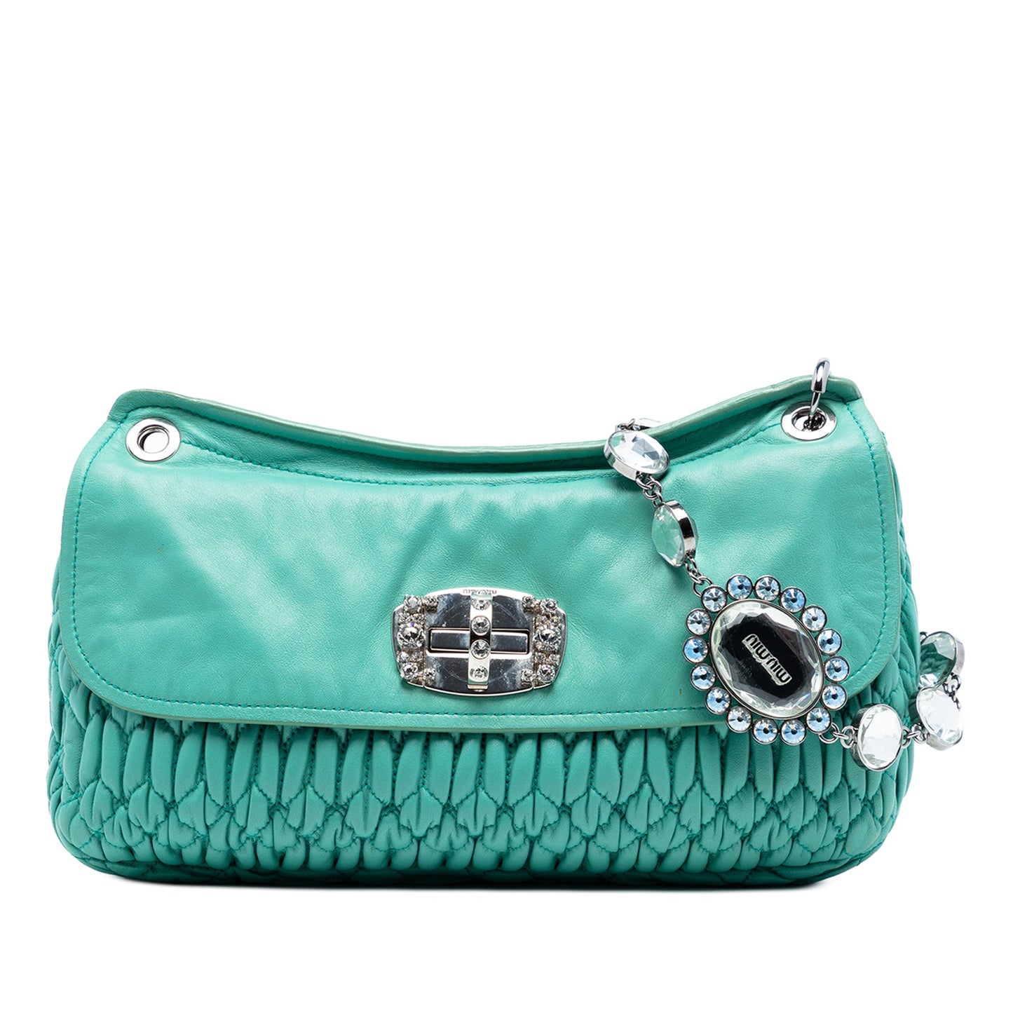 Miu Miu Matelasse Nappa Crystal Chain Crossbody