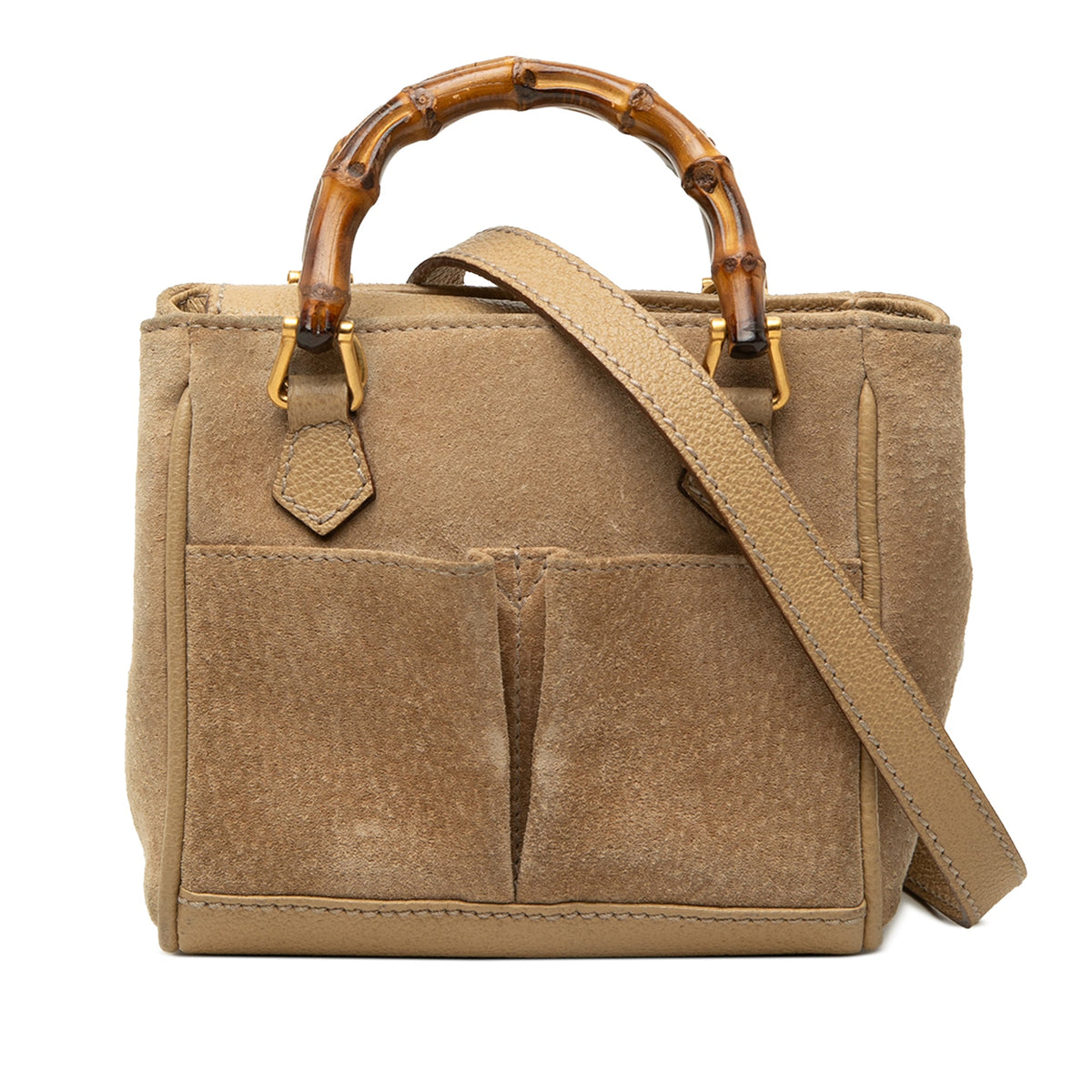 Gucci Mini Suede Bamboo Satchel