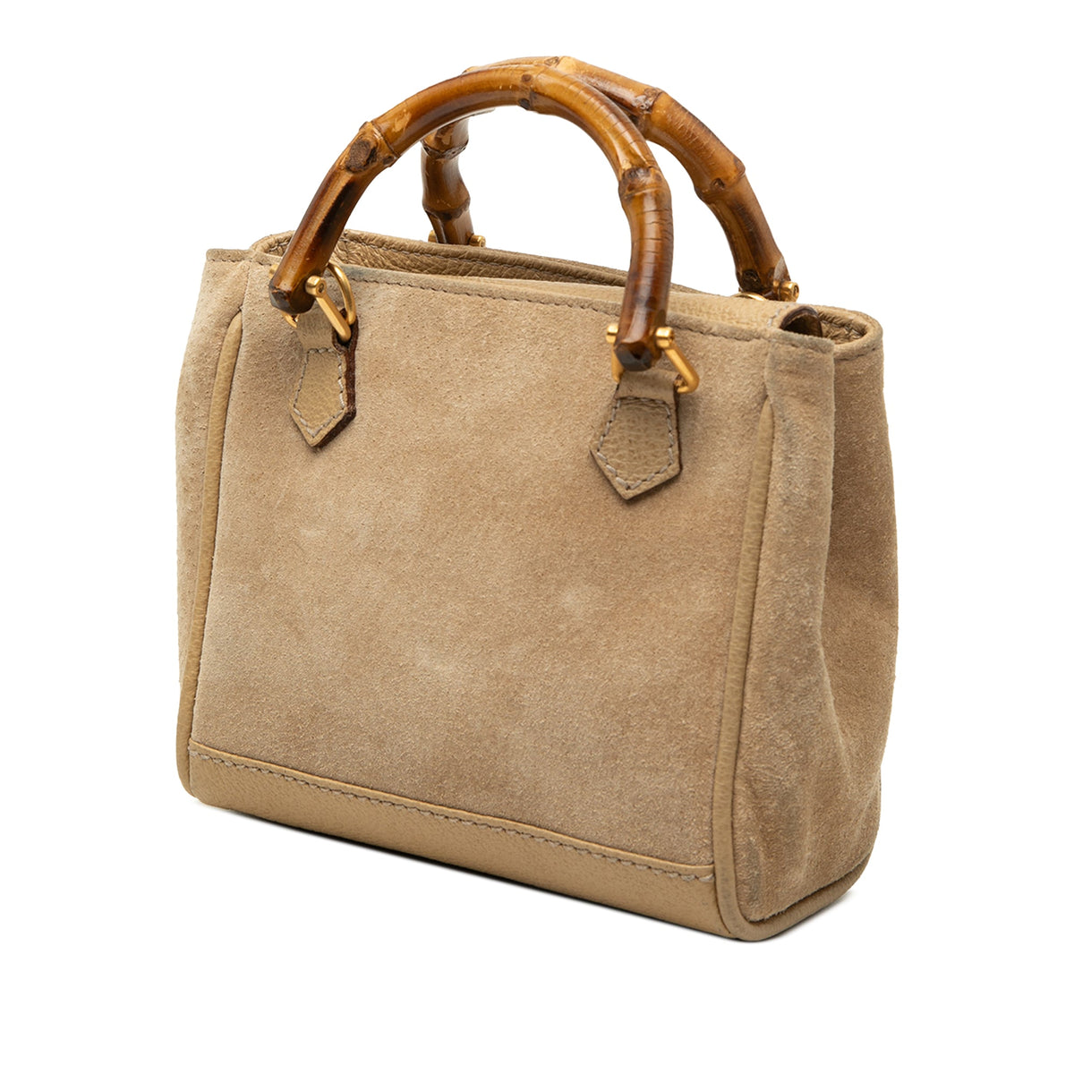 Gucci Mini Suede Bamboo Satchel