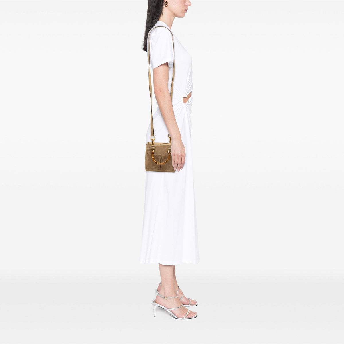 Gucci Mini Suede Bamboo Satchel