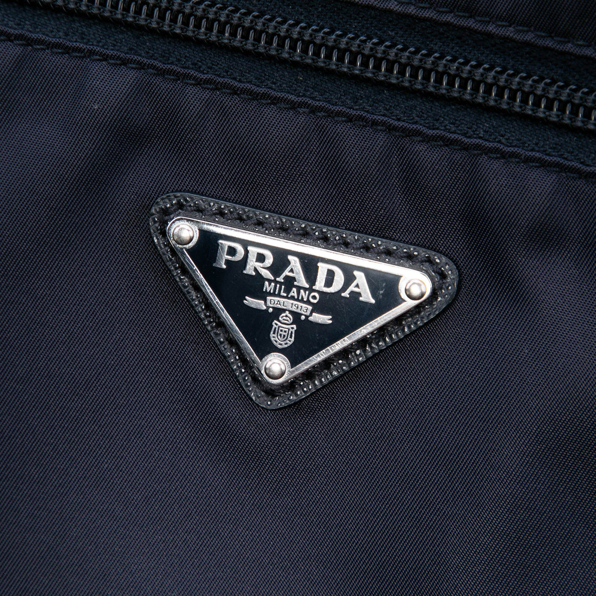 Prada Saffiano Trimmed Tessuto Zip Top Crossbody