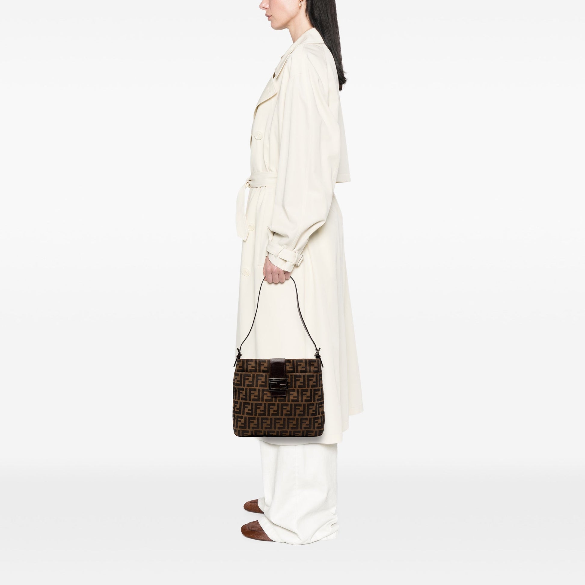 Fendi Zucca Canvas Shoulder Bag