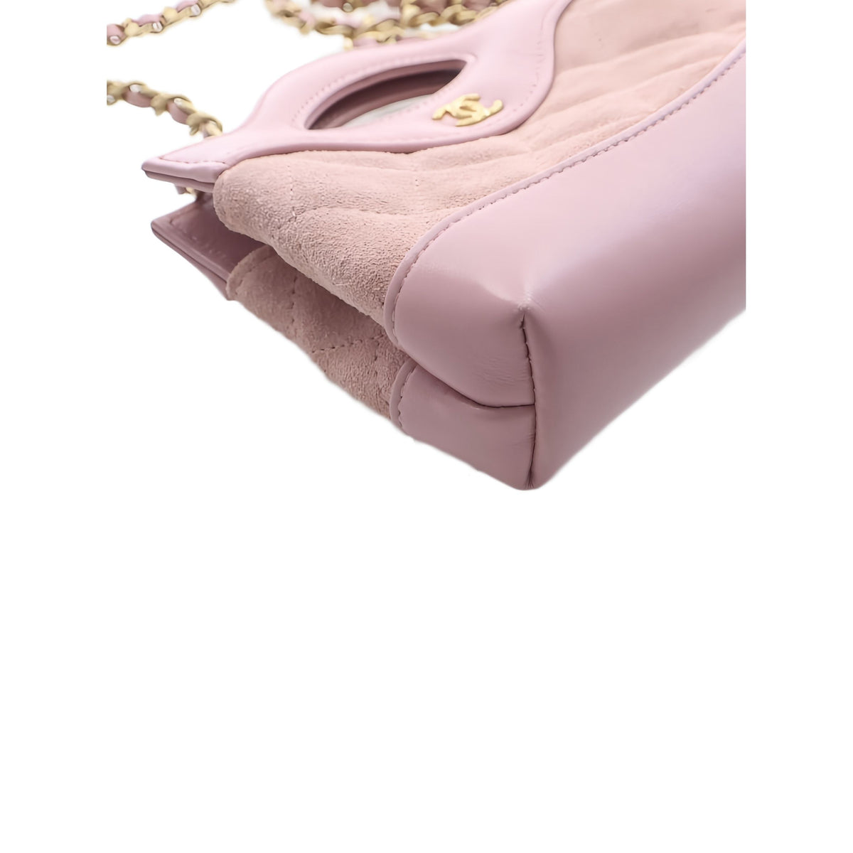 Chanel Micro Quilted Suede and Shiny Calfskin 31 Shopping Bag — Pink