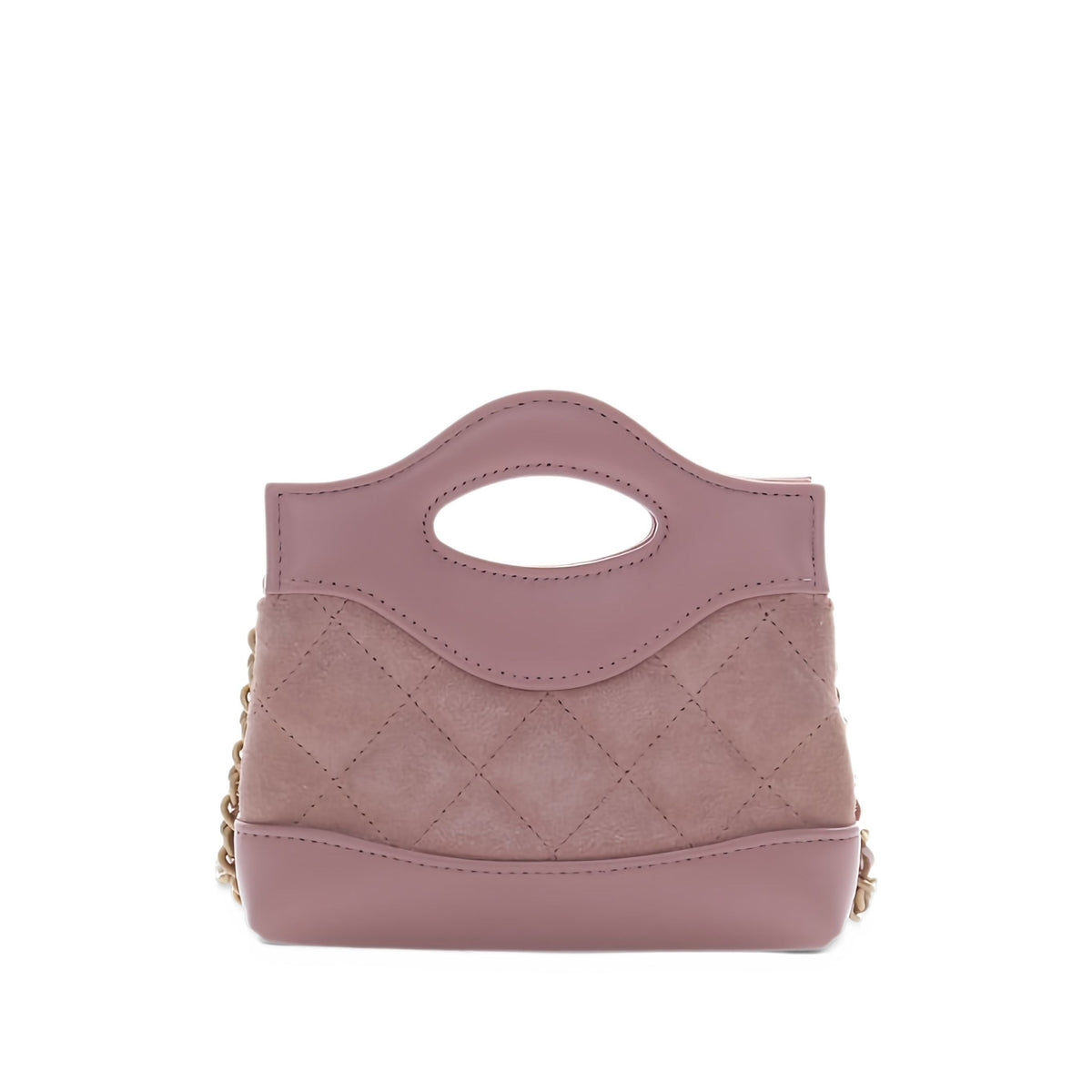 Chanel Micro Quilted Suede and Shiny Calfskin 31 Shopping Bag — Pink