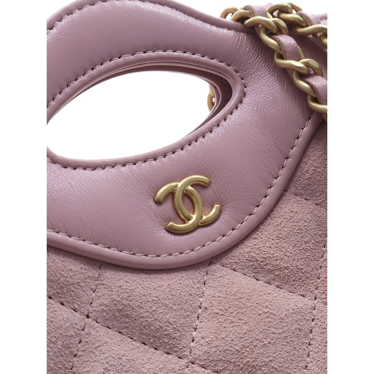 Chanel Micro Quilted Suede and Shiny Calfskin 31 Shopping Bag — Pink