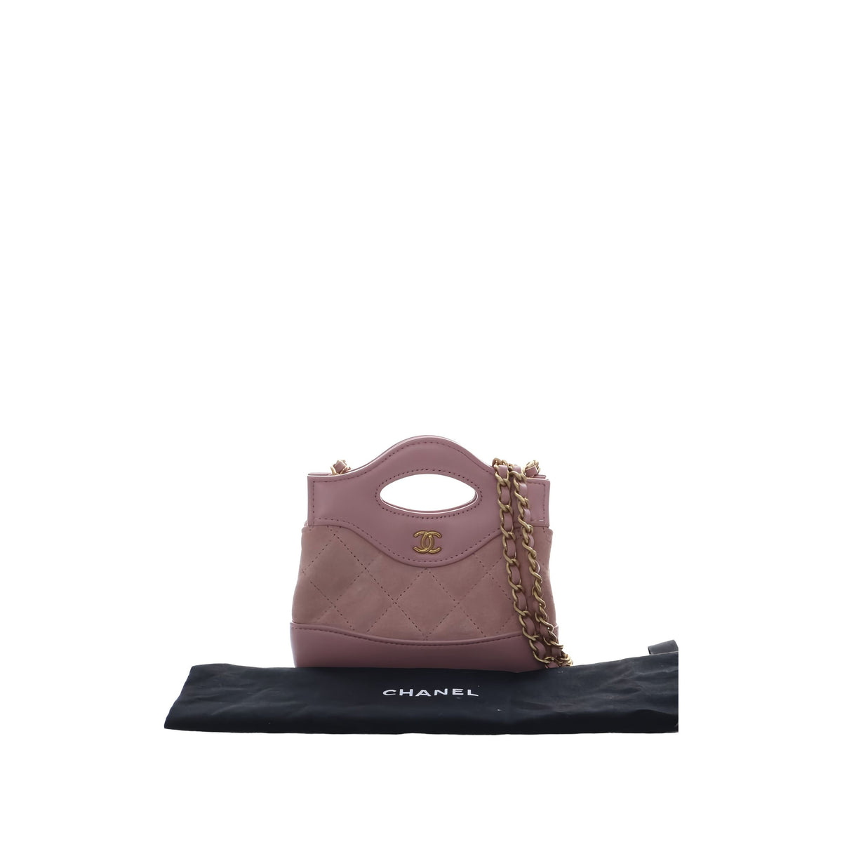 Chanel Micro Quilted Suede and Shiny Calfskin 31 Shopping Bag — Pink