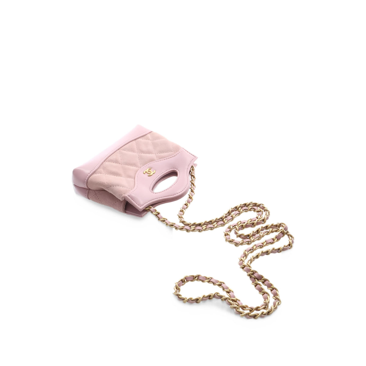Chanel Micro Quilted Suede and Shiny Calfskin 31 Shopping Bag — Pink