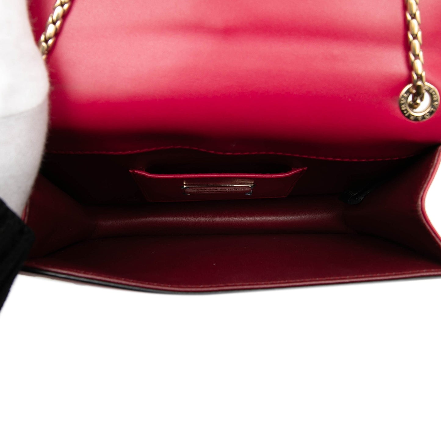 Bvlgari Small Studded Leather Laser Cut Square Serpenti Forever Chain Crossbody