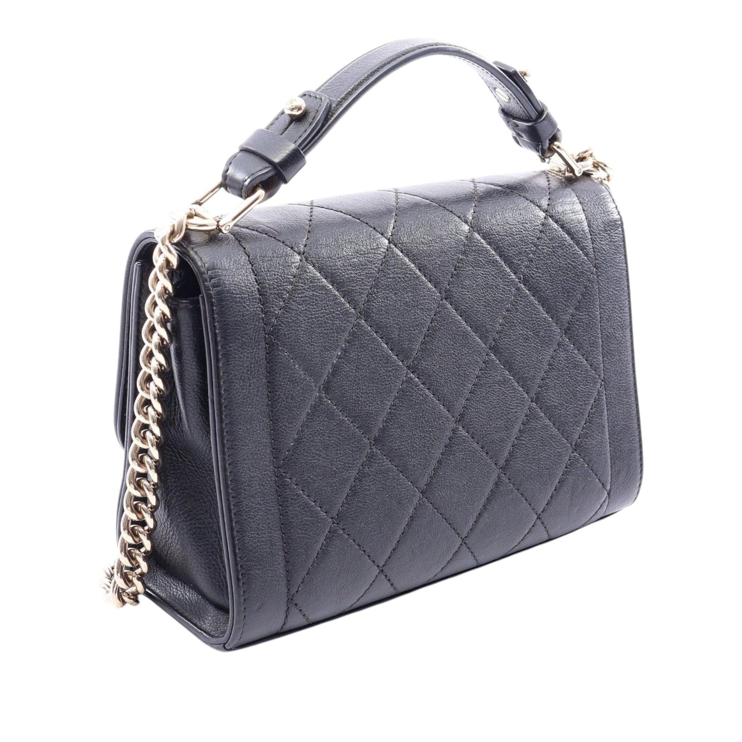 Chanel Small Quilted Grained Calfskin Label Click Flap