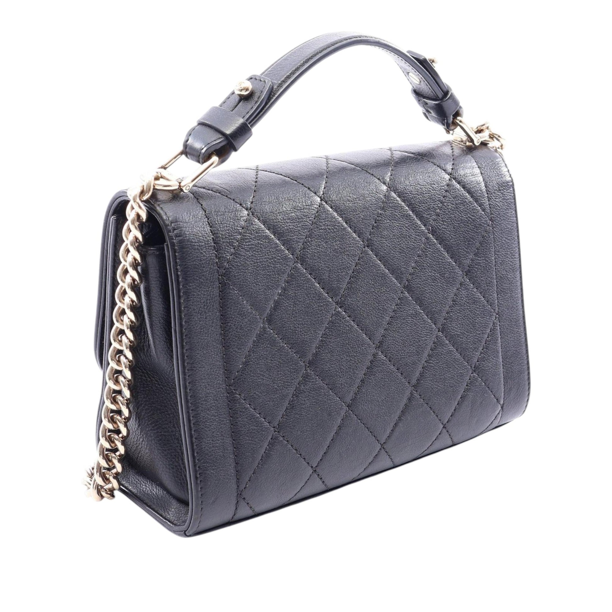 Chanel Small Quilted Grained Calfskin Label Click Flap