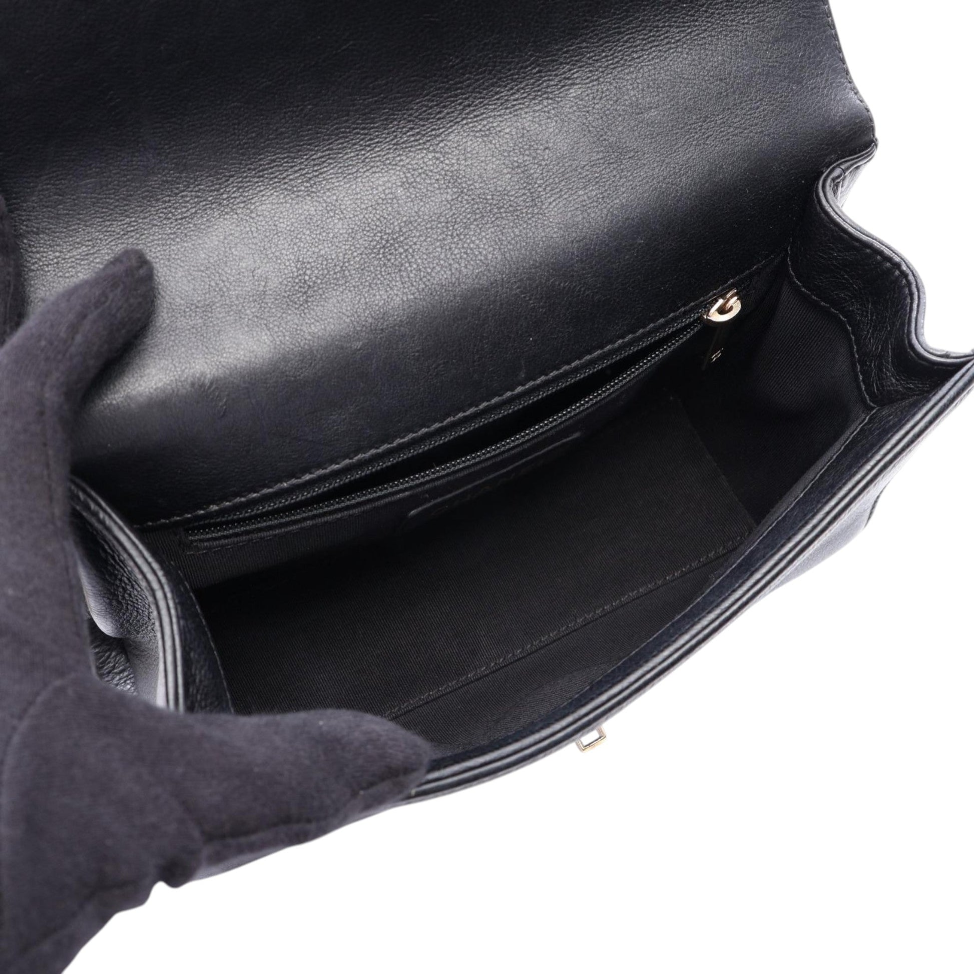 Chanel Small Quilted Grained Calfskin Label Click Flap