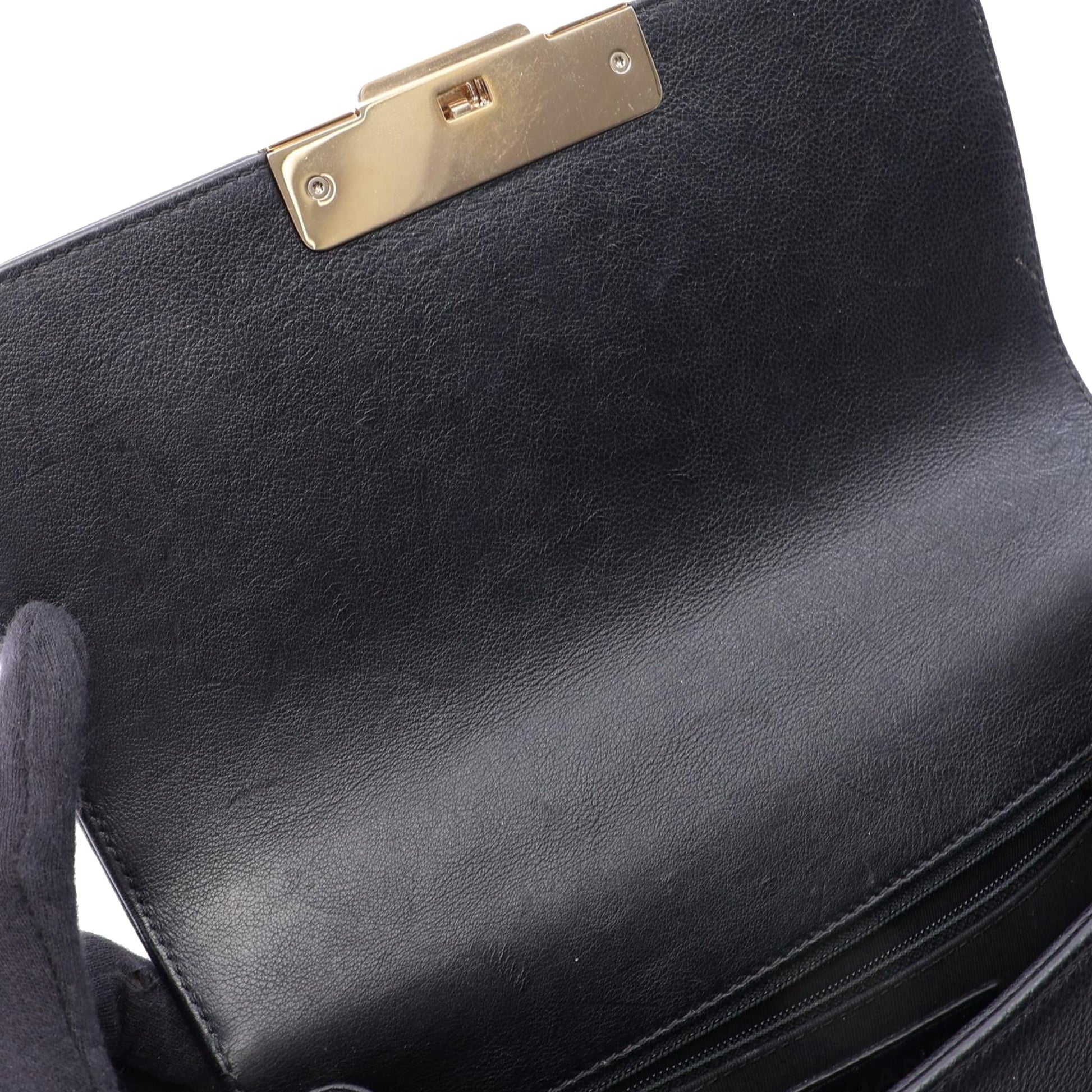 Chanel Small Quilted Grained Calfskin Label Click Flap