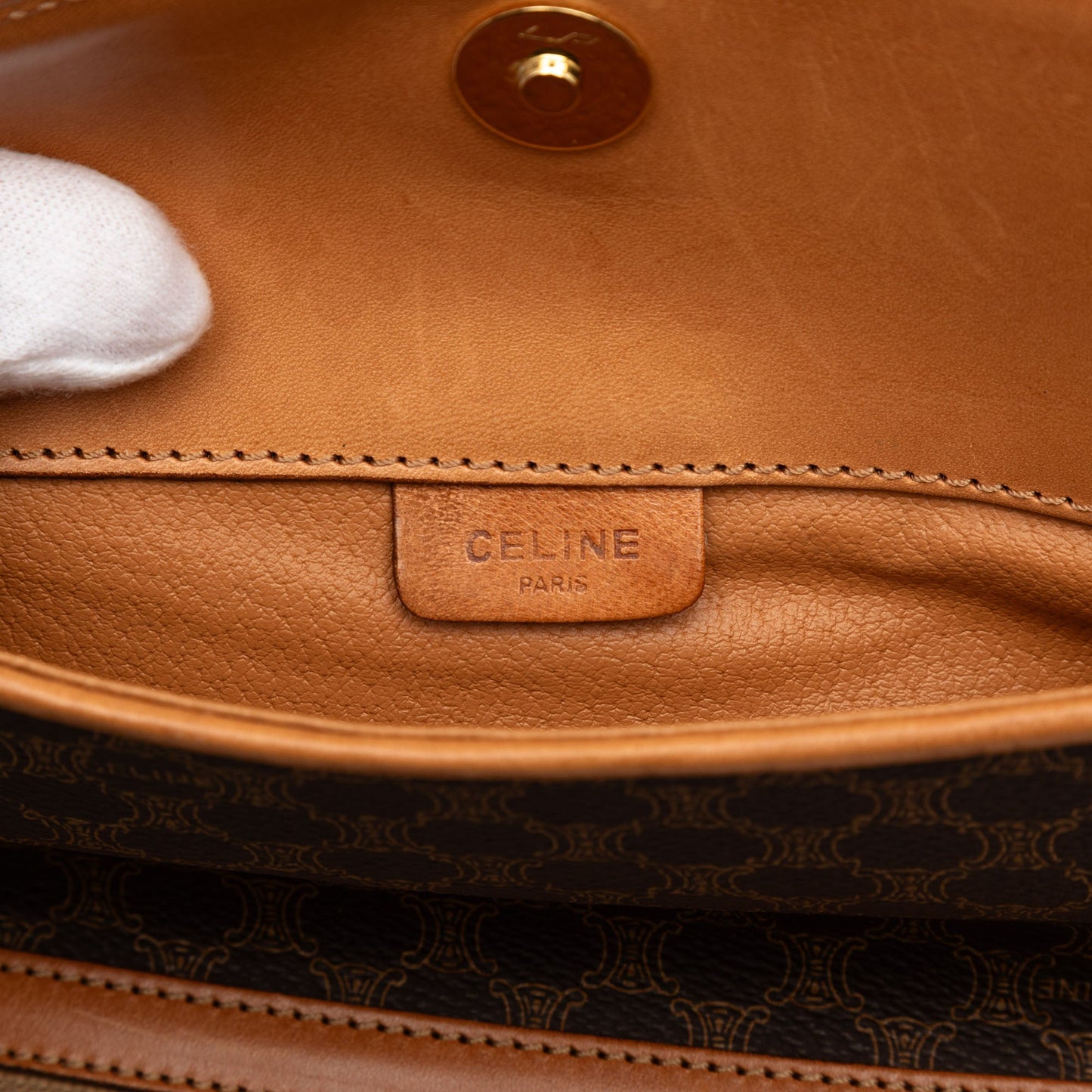 Celine Macadam Coated Canvas Clutch