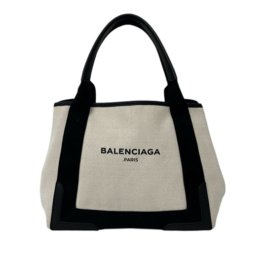 Balenciaga Navy Cabas S Canvas Tote Bag