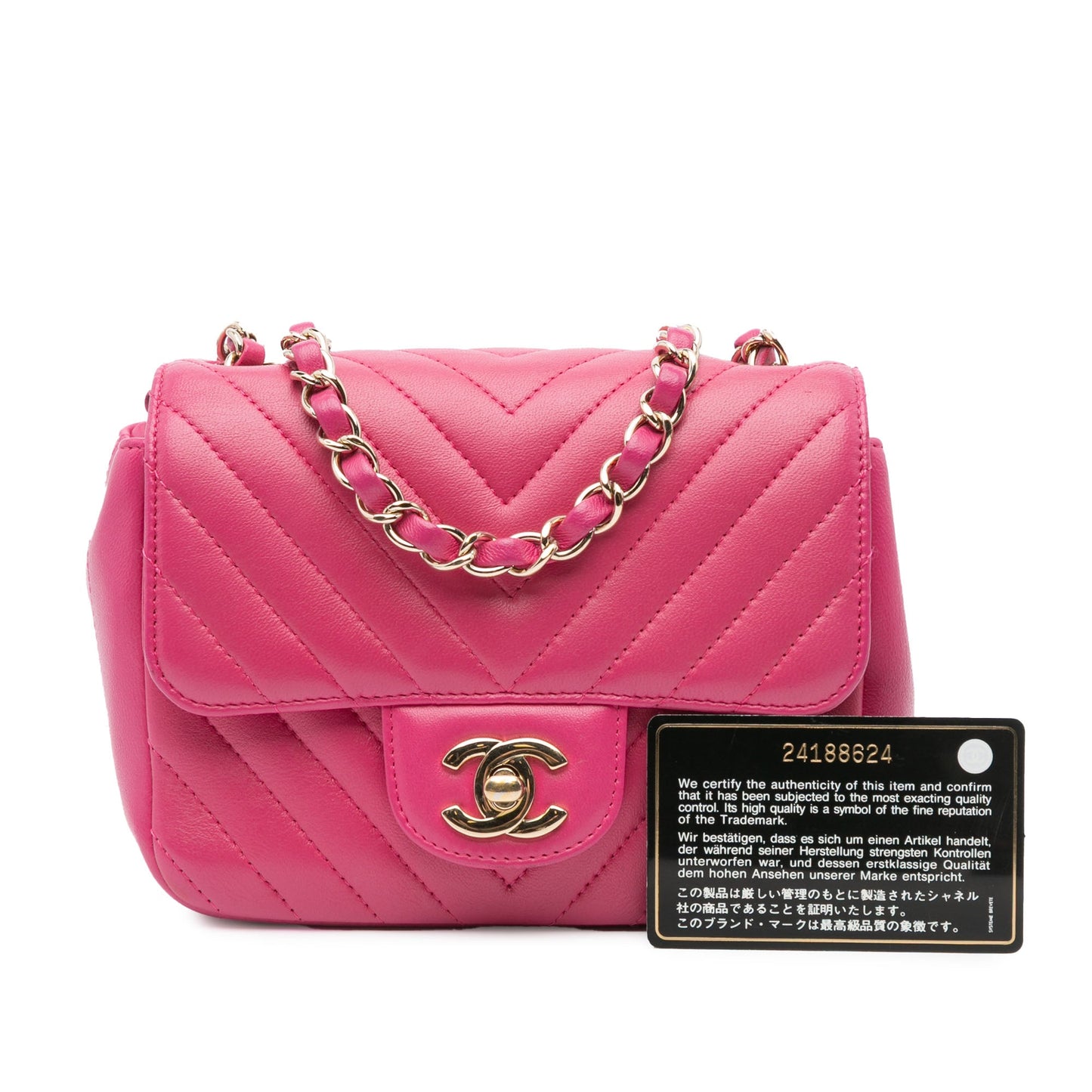 Chanel Mini Square Classic Chevron Lambskin Single Flap