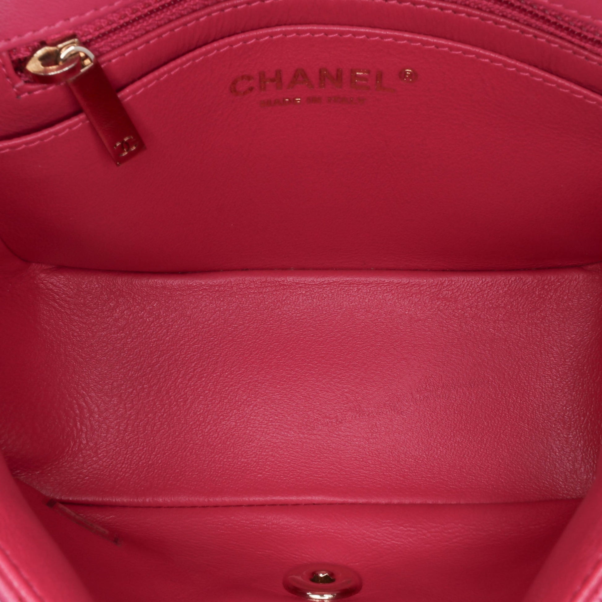 Chanel Mini Square Classic Chevron Lambskin Single Flap