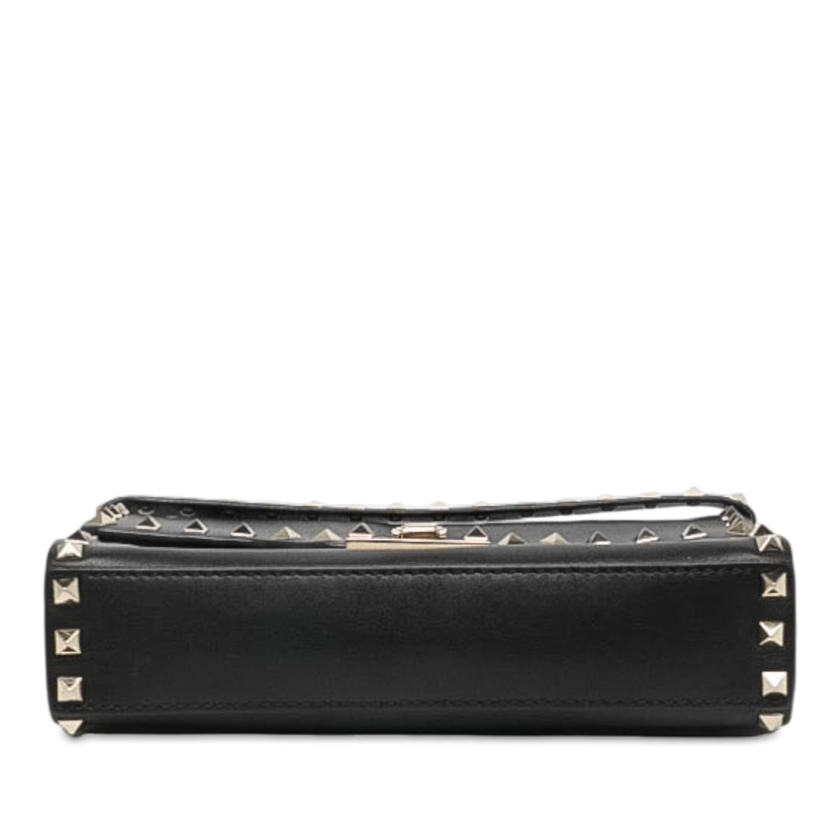 Valentino Small Leather Rockstud Flip Lock Crossbody — Black