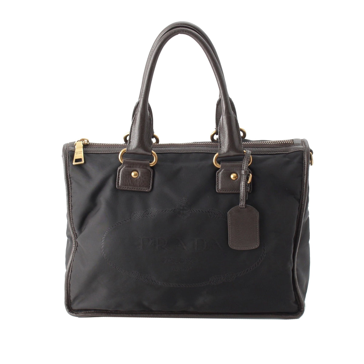 Prada Tessuto Canapa Logo Satchel