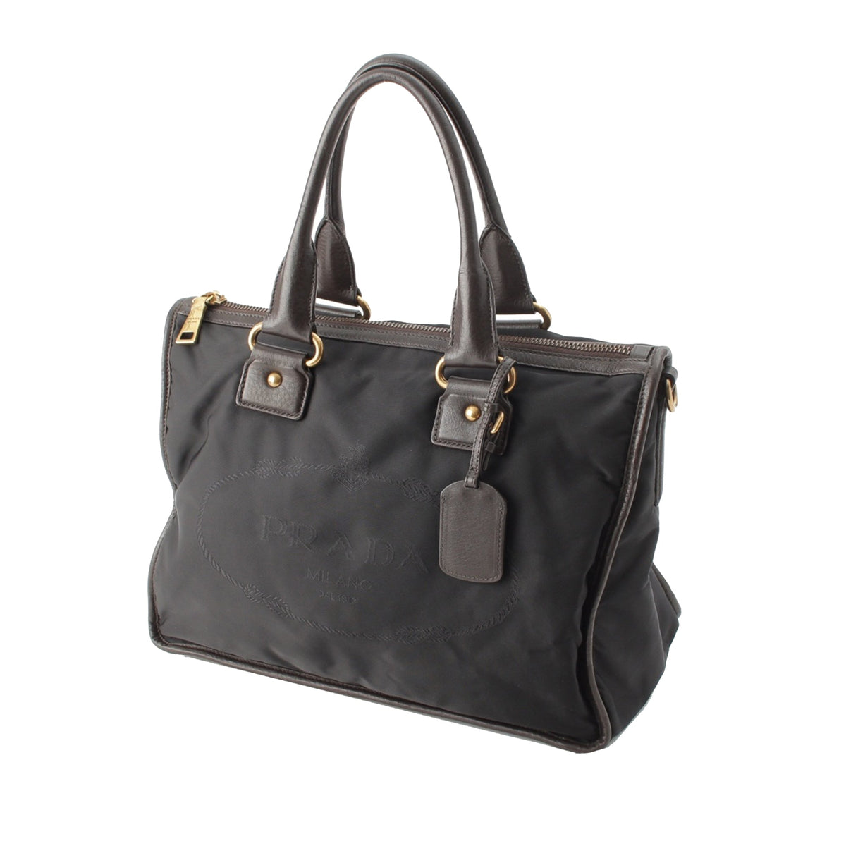 Prada Tessuto Canapa Logo Satchel