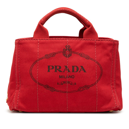 Prada Small Canvas Canapa Logo Tote