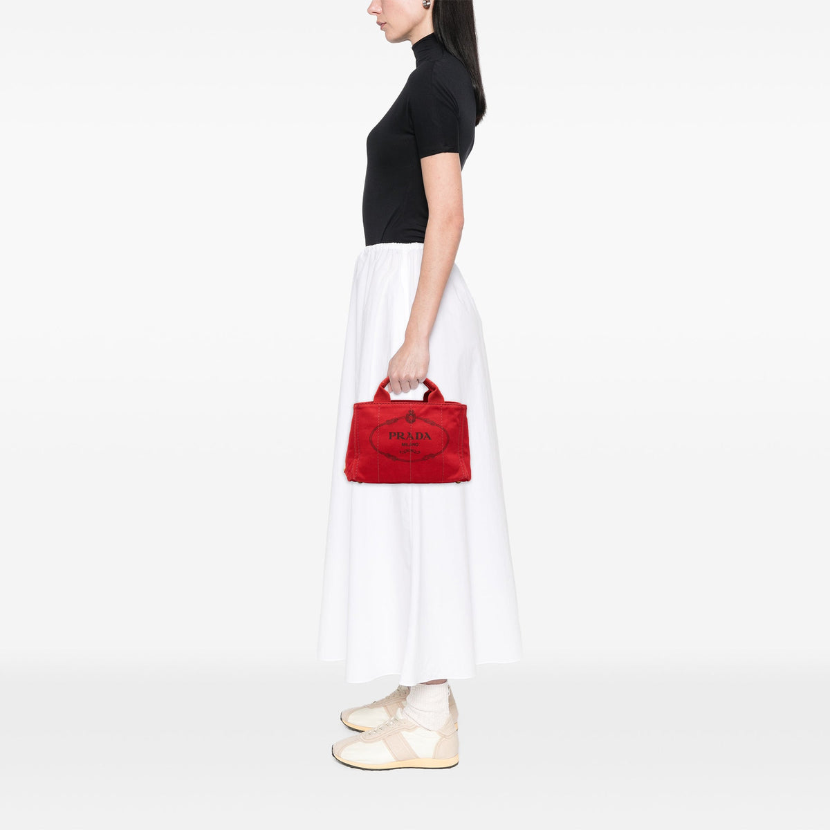 Prada Small Canvas Canapa Logo Tote
