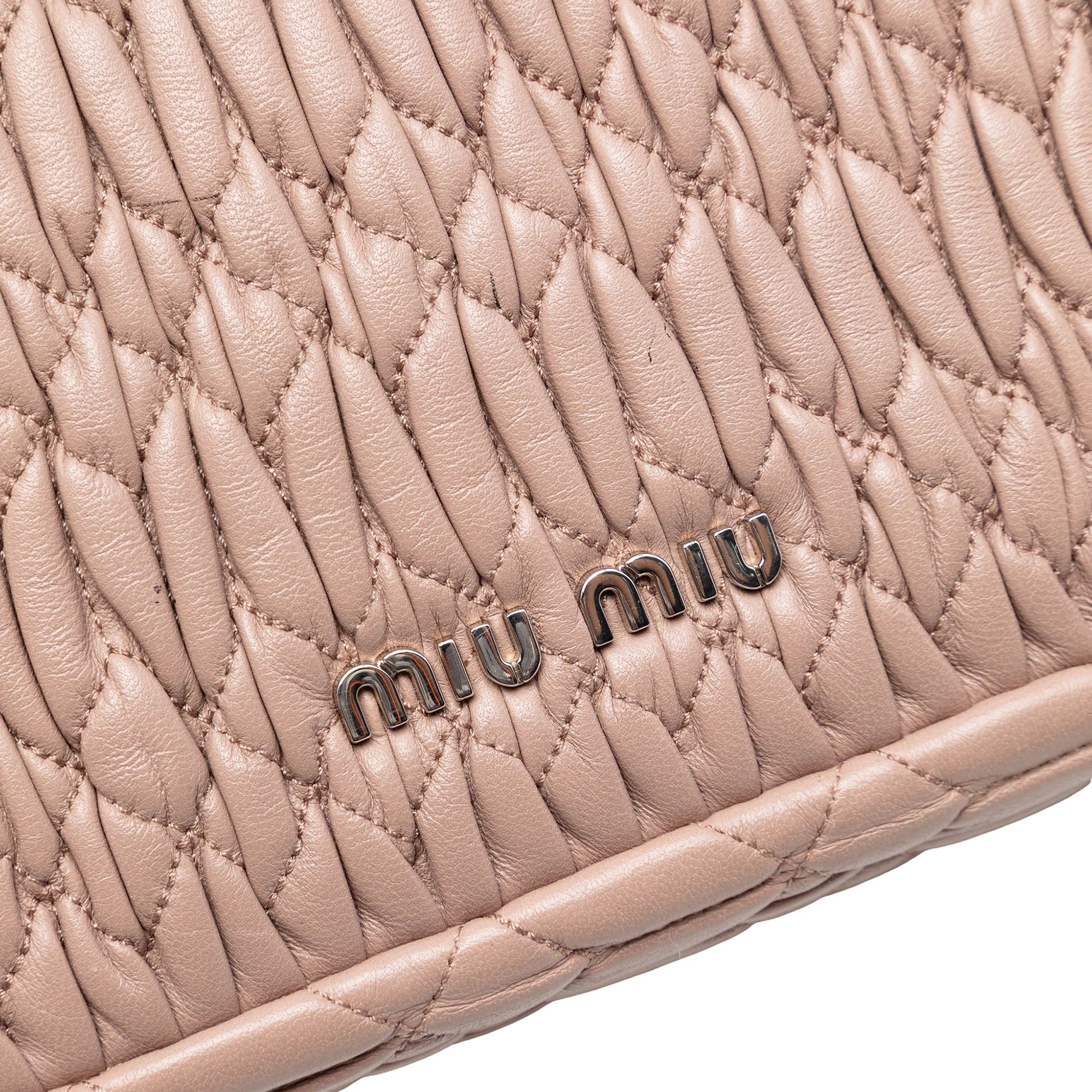 Miu Miu Matelasse Nappa Crystal Chain Satchel
