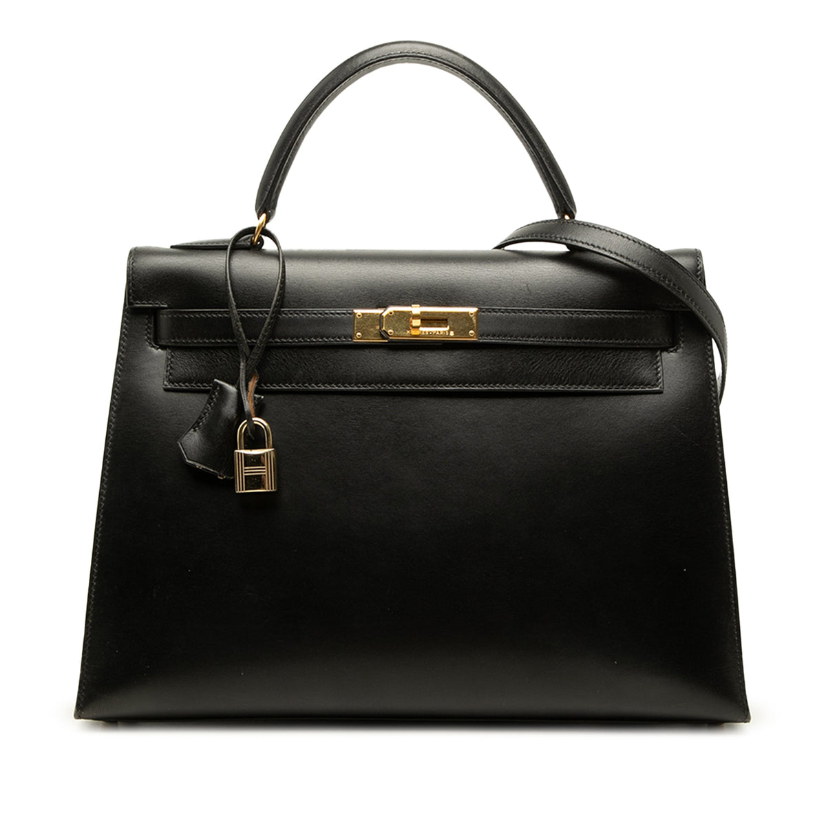 Hermès Box Calf Kelly Sellier 32 — Black