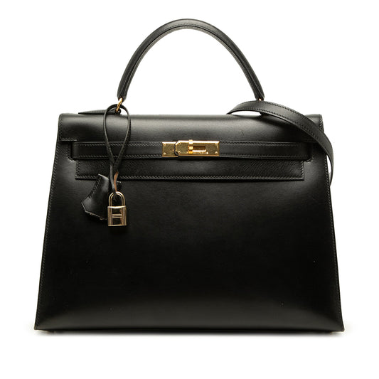 Hermès Box Calf Kelly Sellier 32 — Black