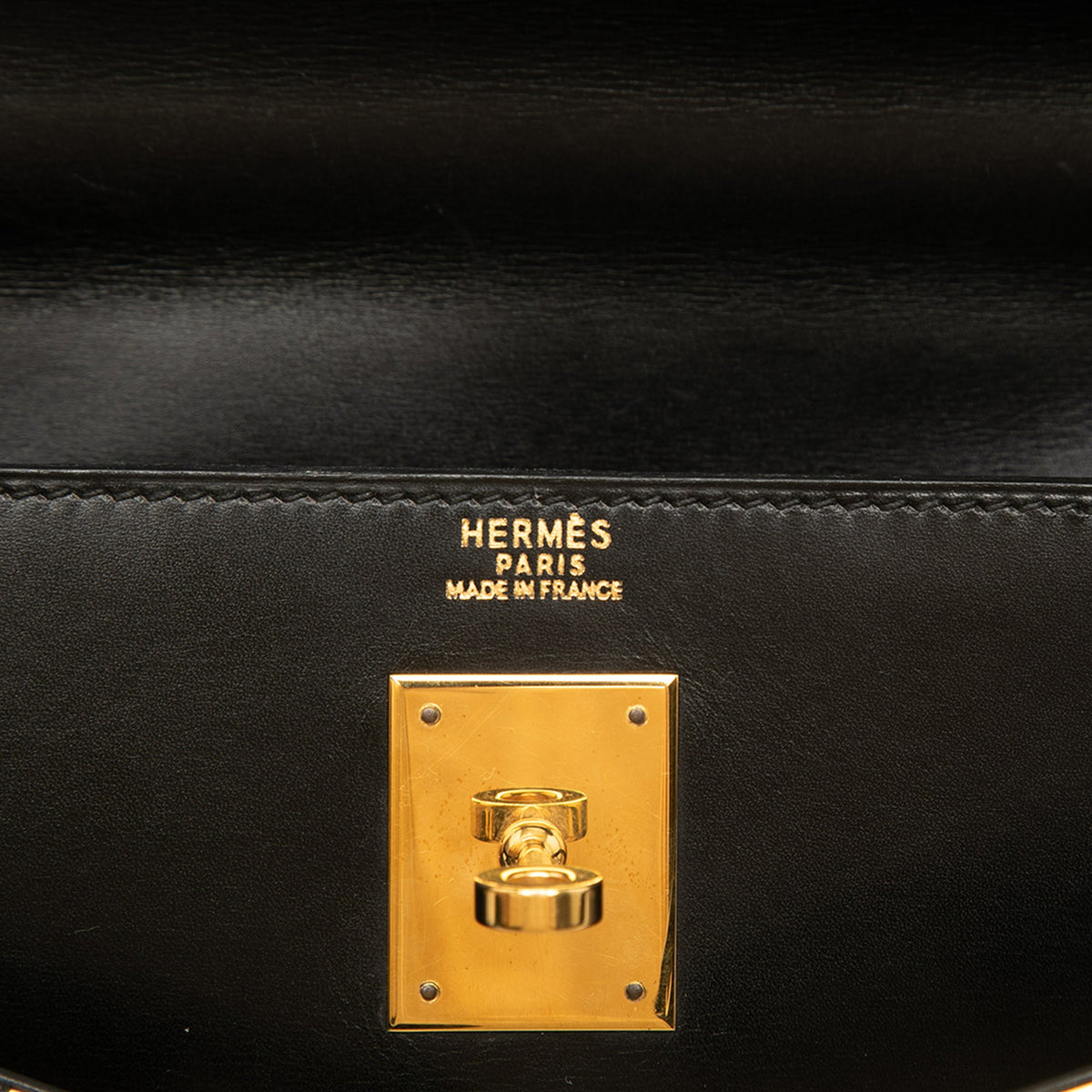 Hermès Box Calf Kelly Sellier 32 — Black