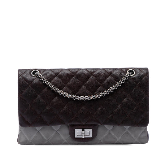 Chanel Bicolor Quilted Caviar and Iridescent Calfskin Reissue 2.55 Double Flap 227