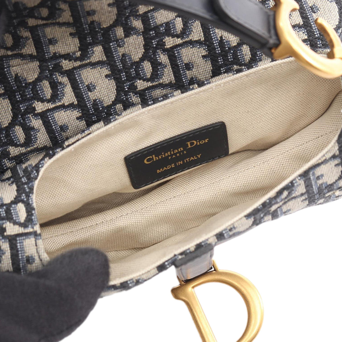 Dior Mini Oblique Canvas Saddle Bag