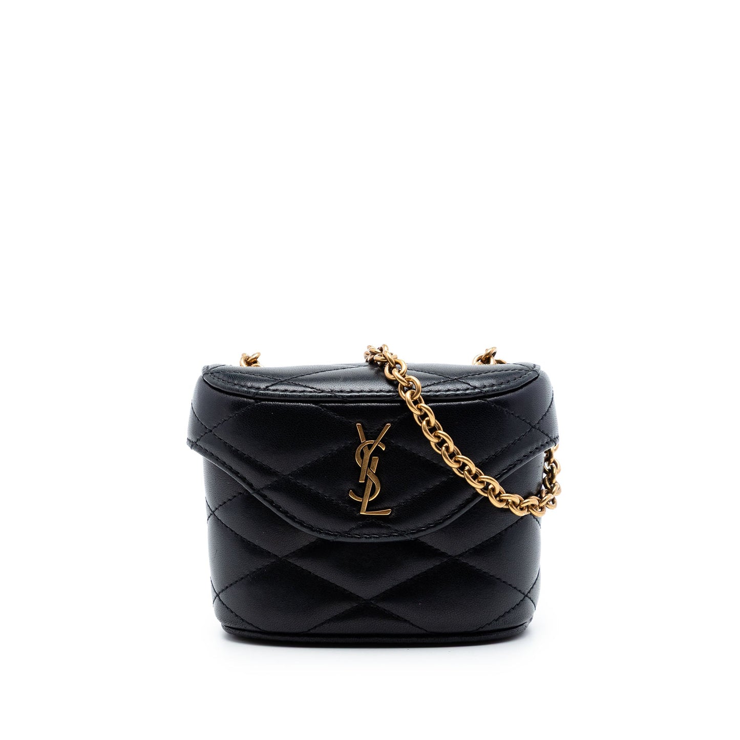 Saint Laurent Micro Quilted Lambskin Monogram June Box Vanity Bag