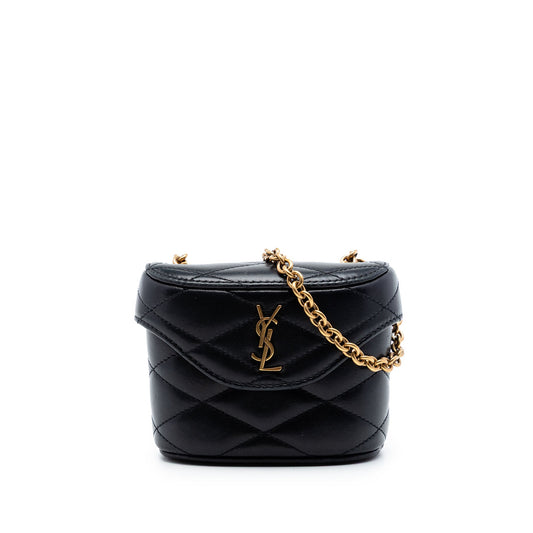 Saint Laurent Micro Quilted Lambskin Monogram June Box Vanity Bag