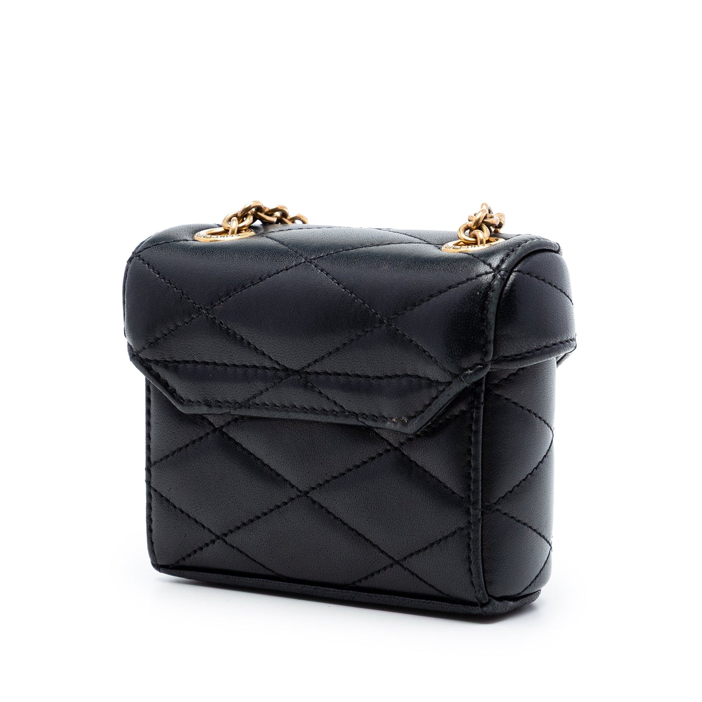 Saint Laurent Micro Quilted Lambskin Monogram June Box Vanity Bag