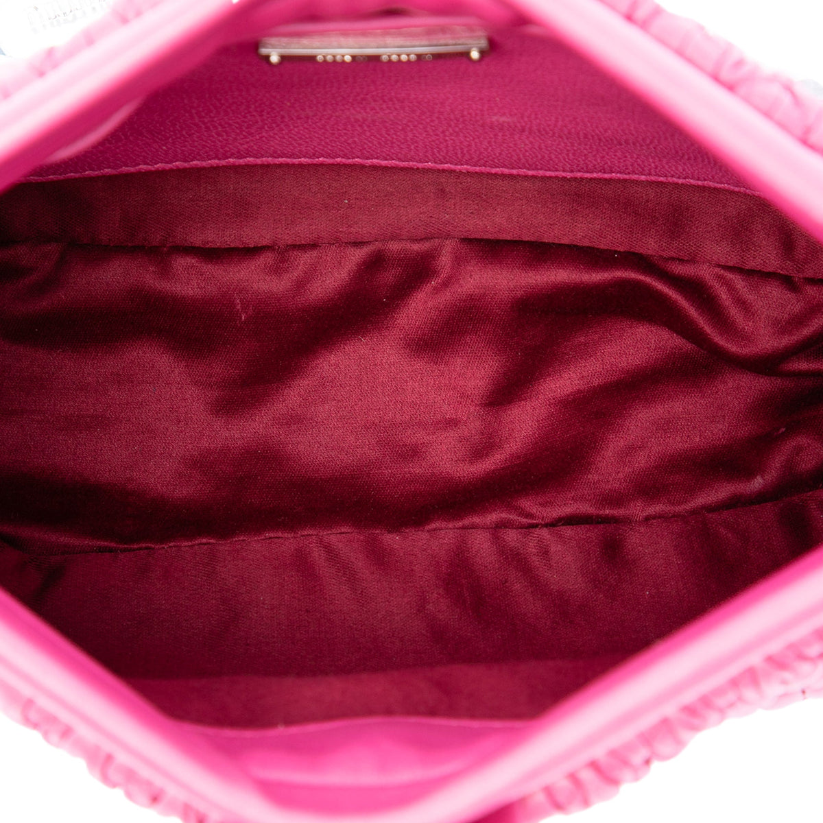 Miu Miu Matelasse Nappa Frame Crystal Chain Satchel