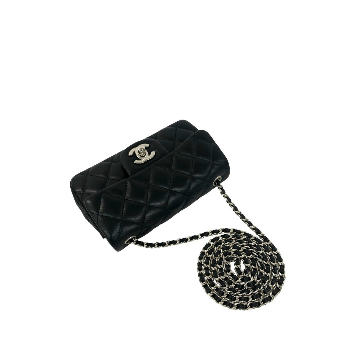 Chanel CC Quilted Lambskin Single Flap — Black