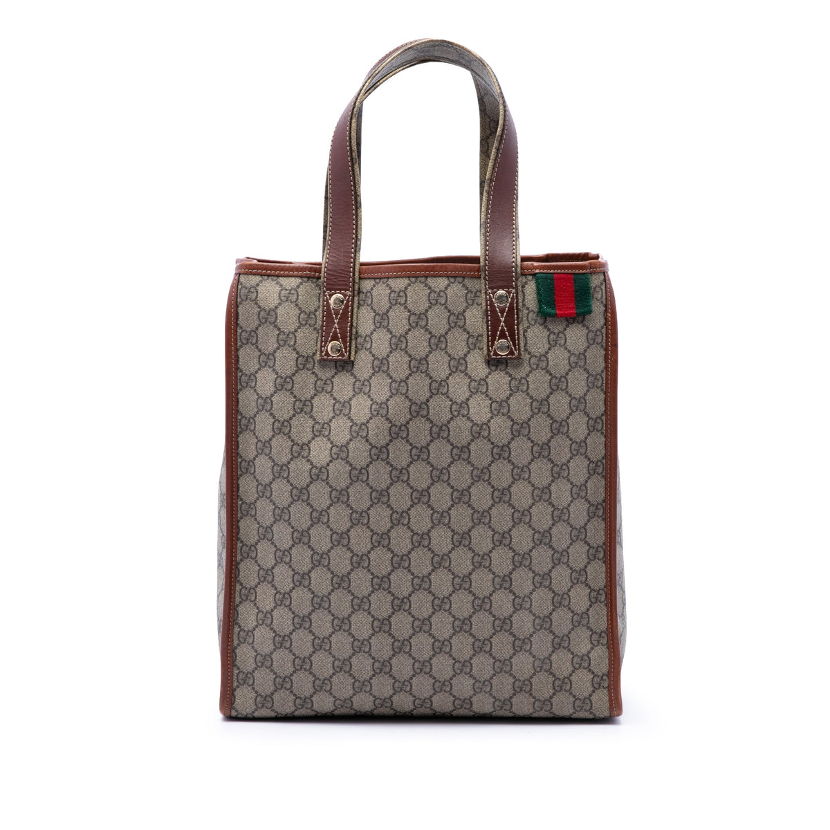 Gucci GG Supreme Web Tote — Beige