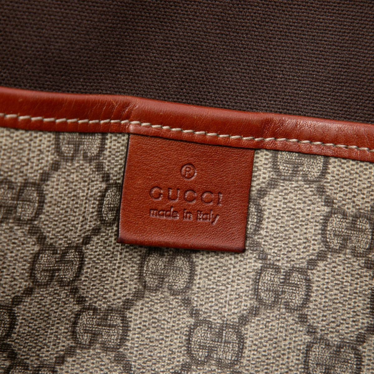 Gucci GG Supreme Web Tote — Beige