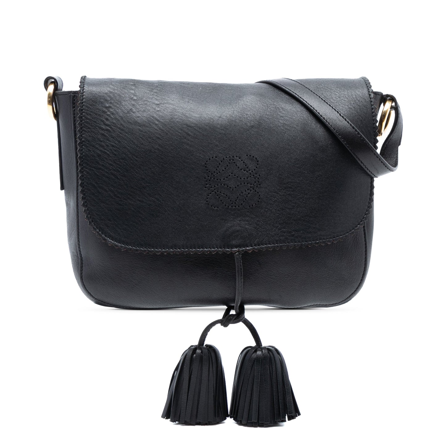 LOEWE Leather Anagram Tassel Crossbody