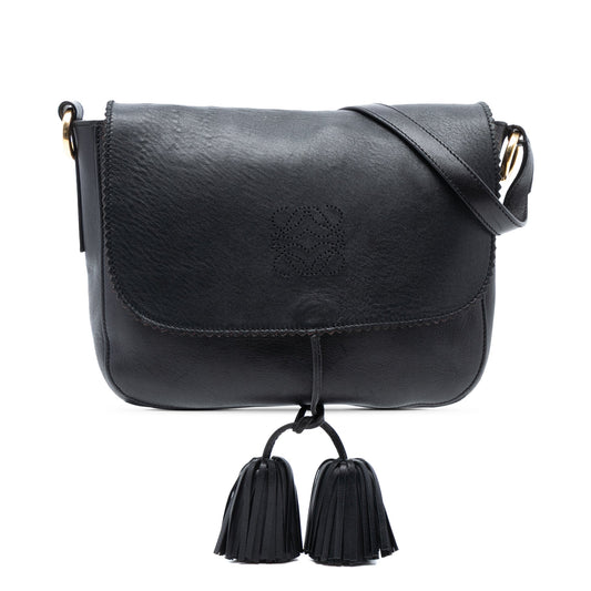 LOEWE Leather Anagram Tassel Crossbody