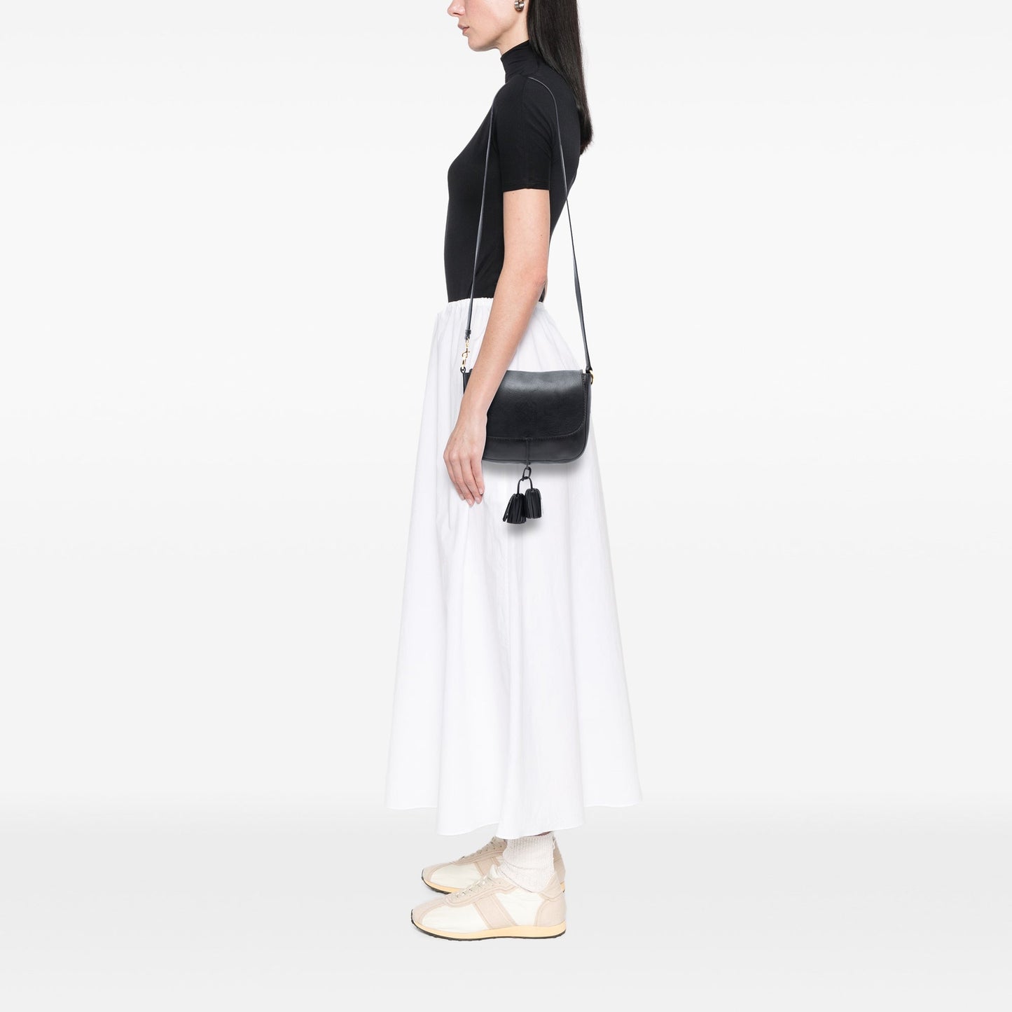 LOEWE Leather Anagram Tassel Crossbody