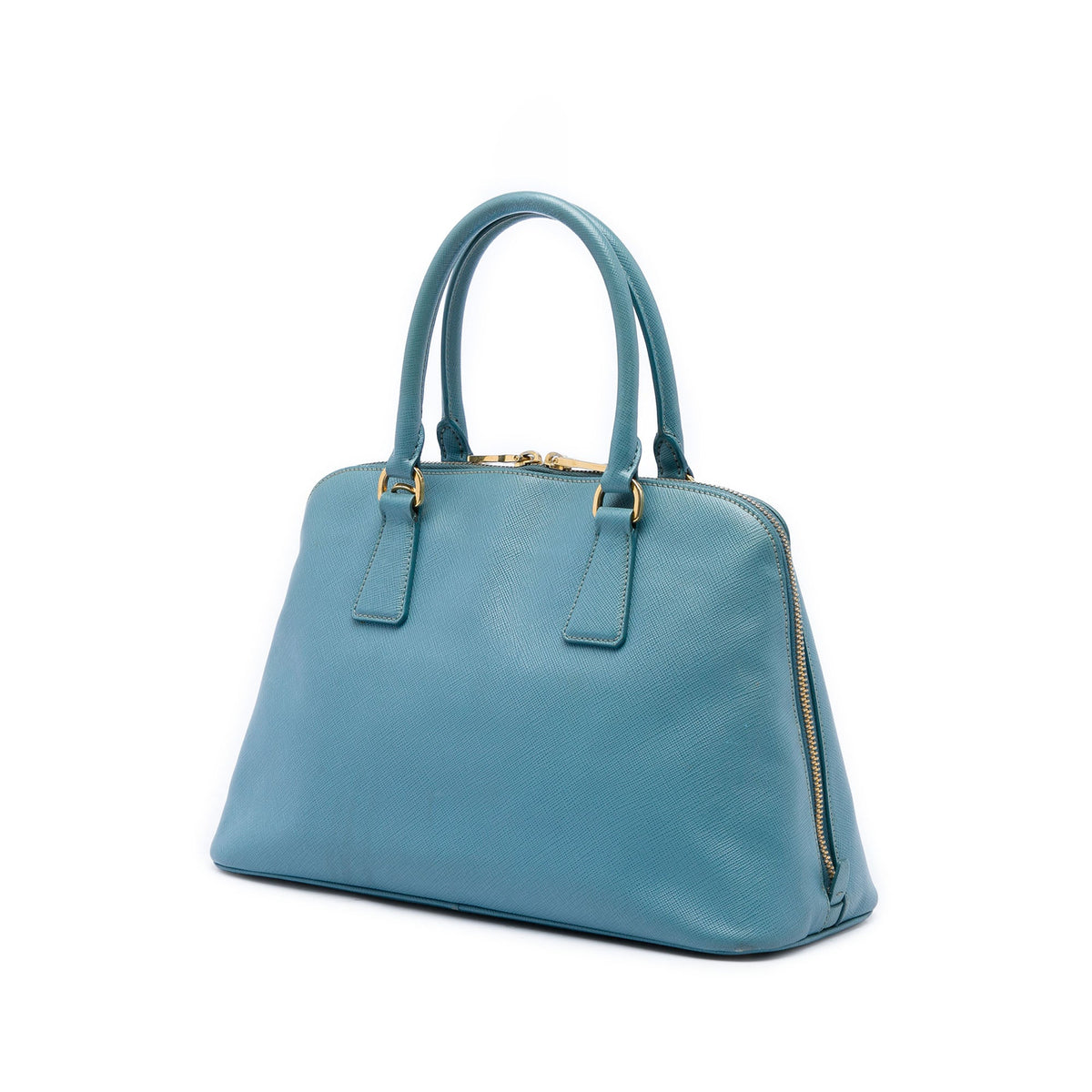 Prada Medium Saffiano Lux Promenade Satchel — Blue