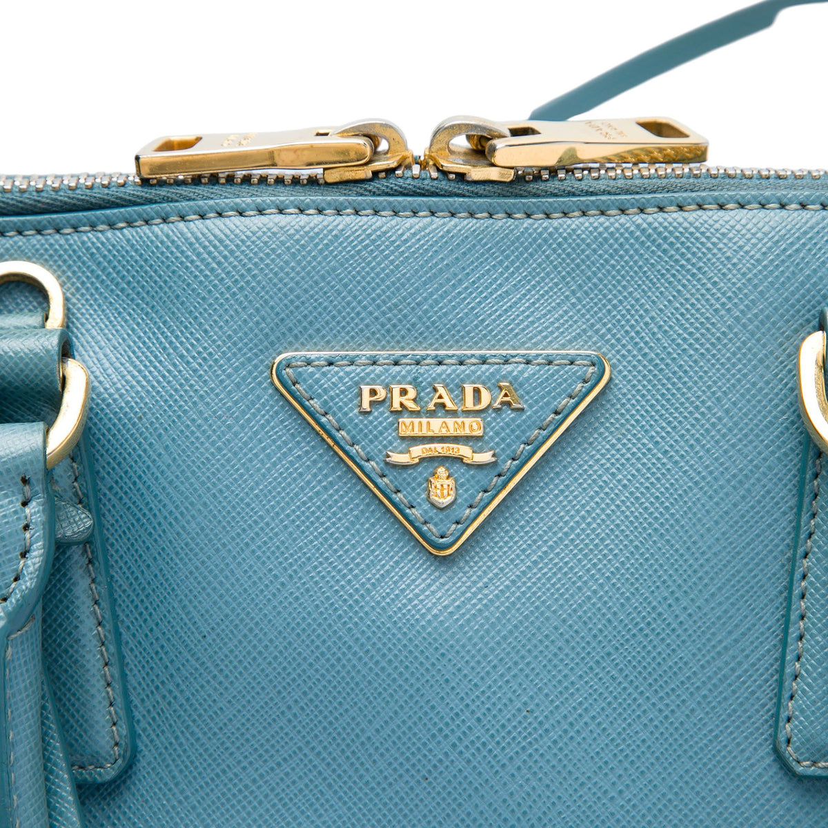 Prada Medium Saffiano Lux Promenade Satchel — Blue