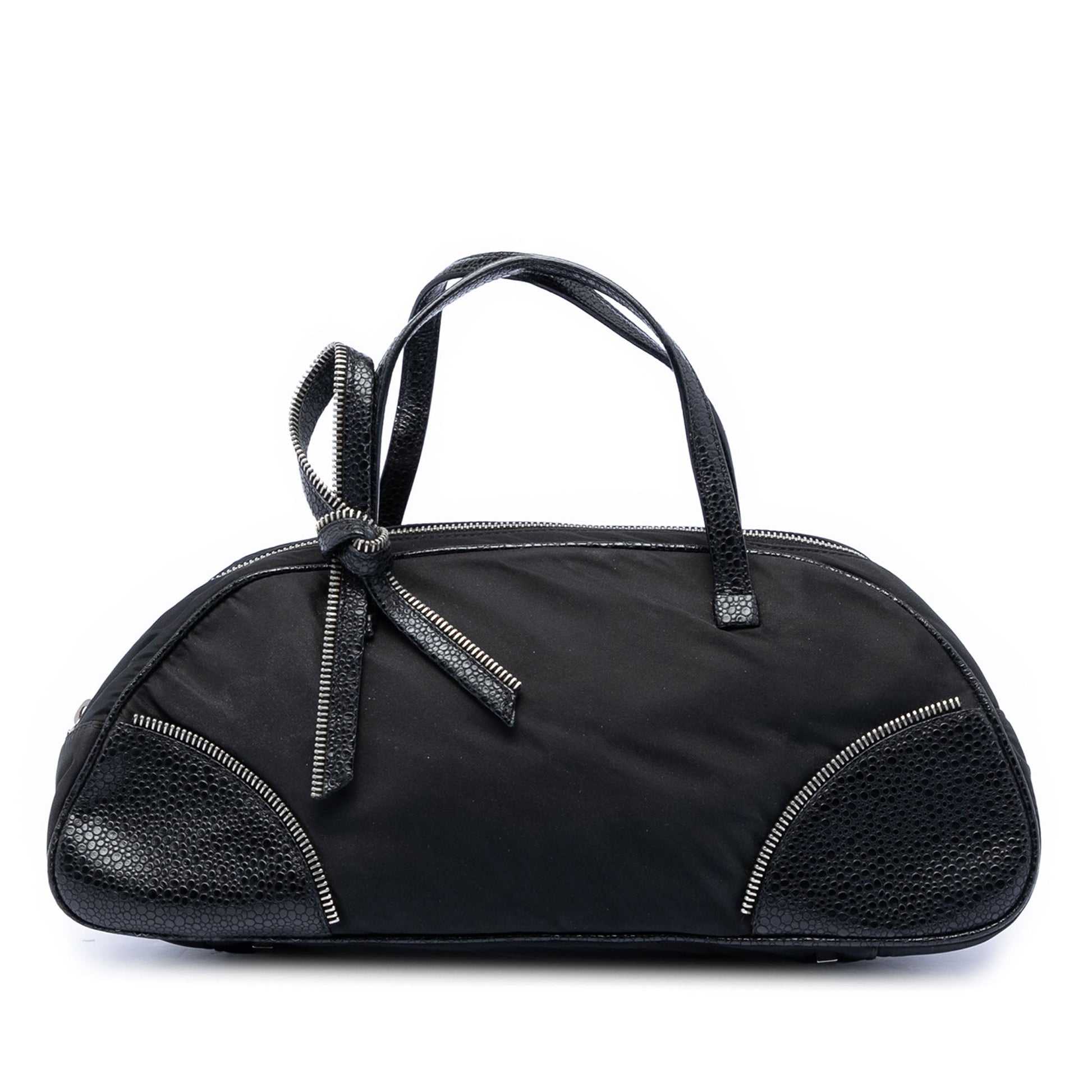 Dior Nylon and Calfskin Bow Handbag
