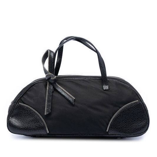 Dior Nylon and Calfskin Bow Handbag