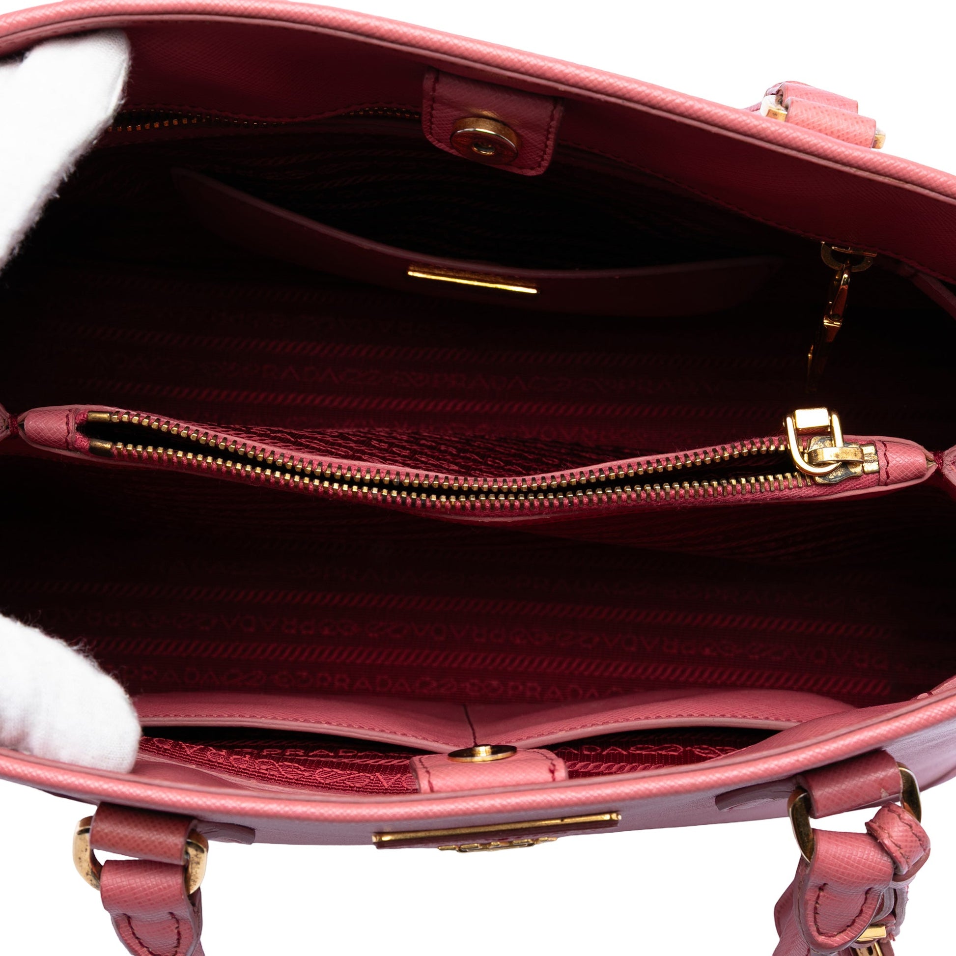 Prada Medium Saffiano Lux Open Promenade Satchel